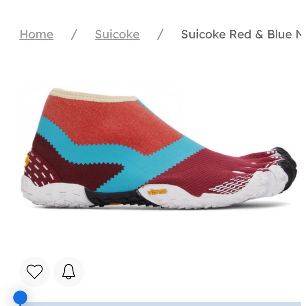 Suicoke Red & Blue NIN-LO FiveFingers Sneakers